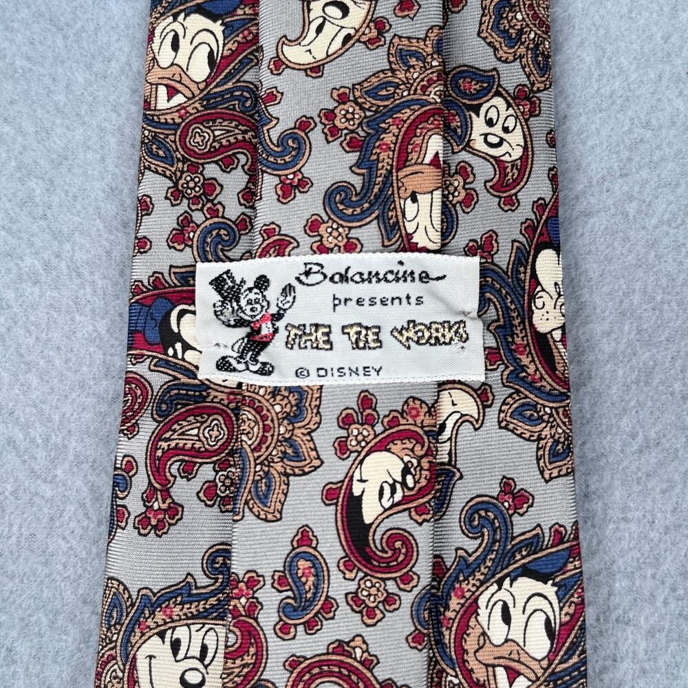 Balancine Disney The Tie Works Necktie Paisley Mickey Silk Made In USA Mens Tie